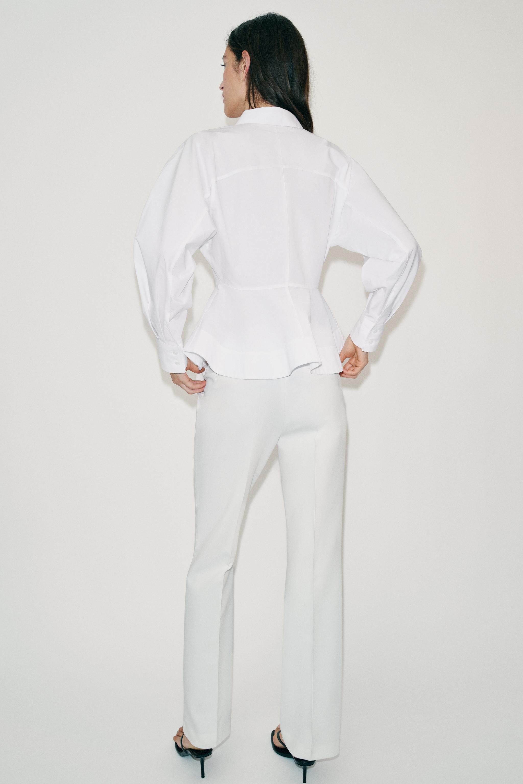 CHEMISE EN POPELINE À BASQUES